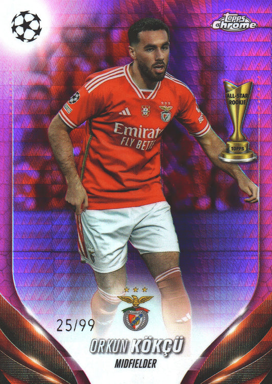 2023 Topps Chrome UCC Pink /99 Orkun Kokcu #188 SL Benfica