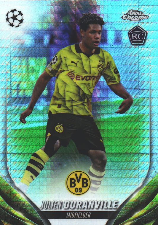 2023 Topps Chrome UCC Prism Refractor Julian Duranville RC #191 Borussia Dortmund