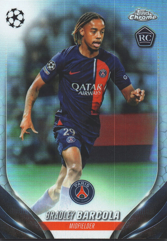 2023 Topps Chrome UCC Refractor Bradley Barcola RC #69 Paris Saint-Germain