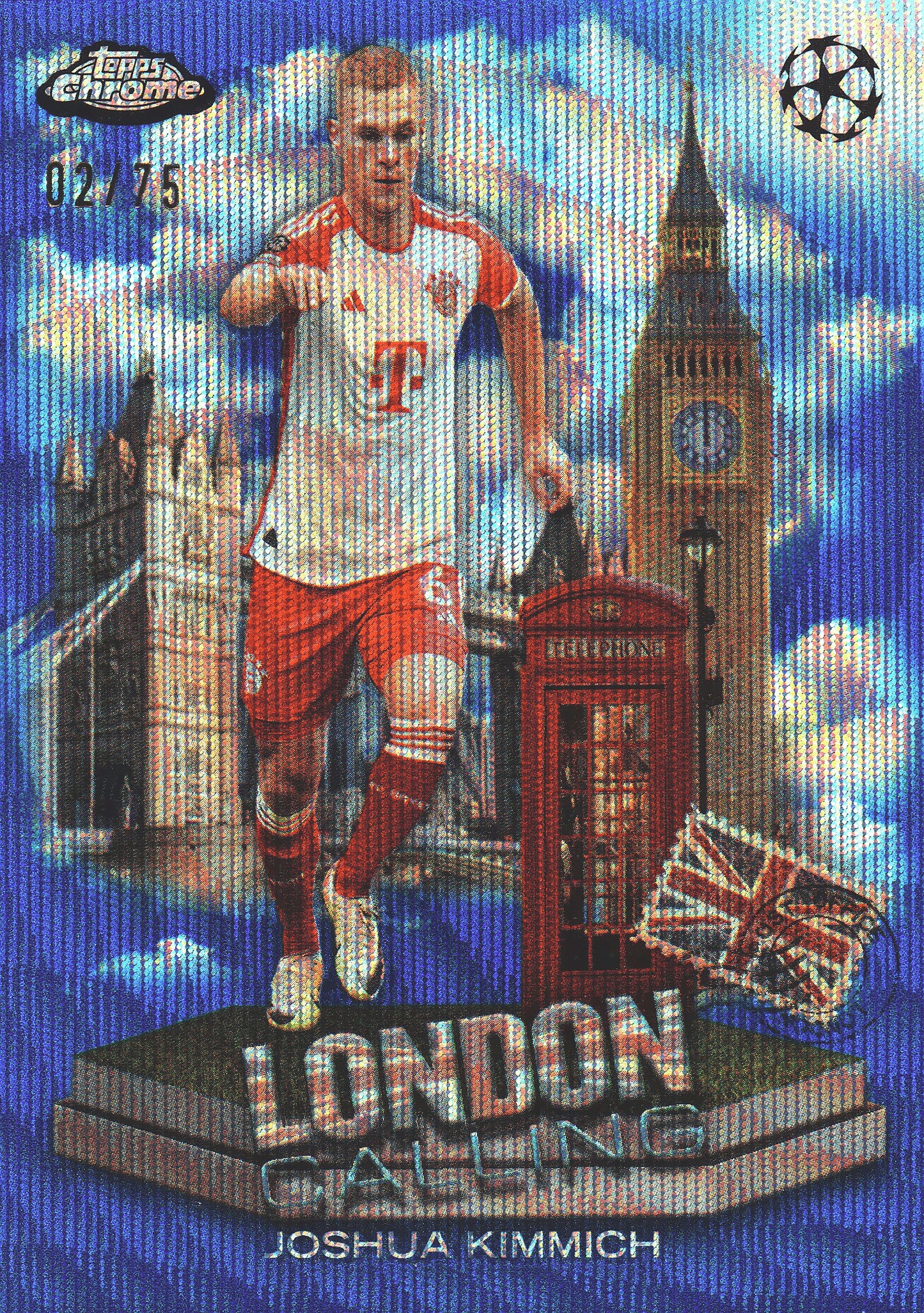 2023 Topps Chrome UCC London Calling Blue Wave /75 Joshua Kimmich #LC-6 Bayern Munich