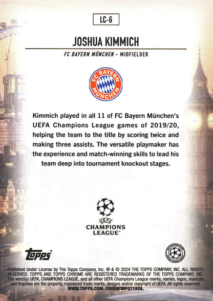 2023 Topps Chrome UCC London Calling Blue Wave /75 Joshua Kimmich #LC-6 Bayern Munich