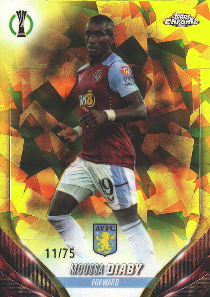 2023 Topps Chrome UCC Sapphire Yellow /75 Moussa Diaby #116 Aston Villa
