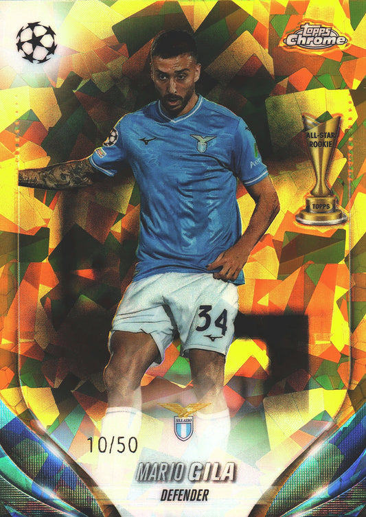 2023 Topps Chrome UCC Sapphire Gold /50 Mario Gila #93 Lazio Rome
