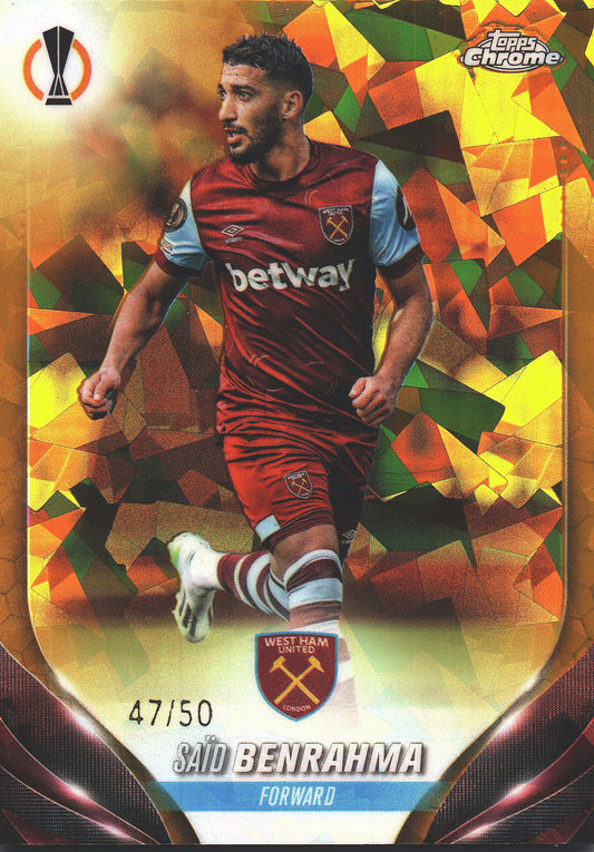 2023 Topps Chrome UCC Sapphire Gold /50 Said Benrahma #103 West Ham United