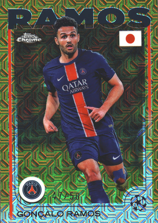 2024 Topps Chrome UCC Japan Fold Mojo /50 Goncalo Ramos #31 Paris Saint-Germain