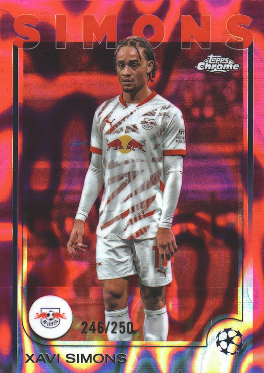 2024 Topps Chrome UCC Pink Lava /250 Xavi Simons #37 RB Leipzig