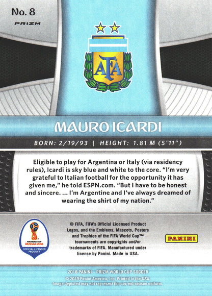 2018 Panini Prizm FIFA World Cup Mojo Mauro Icardi #8 Argentine