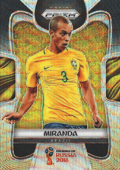 2018 Panini Prizm FIFA World Cup Black & Gold Wave Prizm Miranda #34 Brésil