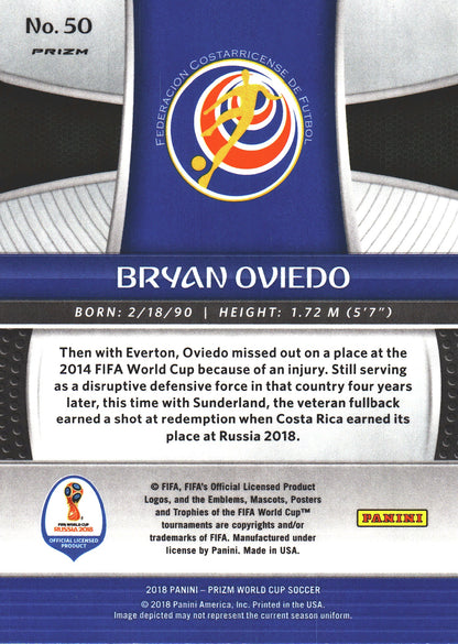2018 Panini Prizm FIFA World Cup Mojo Bryan Oviedo #50 Costa Rica