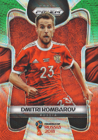 2018 Panini Prizm FIFA World Cup Green & Orange Wave Prizm Dmitri Kombarov #169 Russie