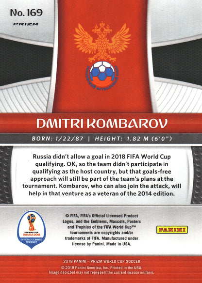 2018 Panini Prizm FIFA World Cup Green & Orange Wave Prizm Dmitri Kombarov #169 Russie
