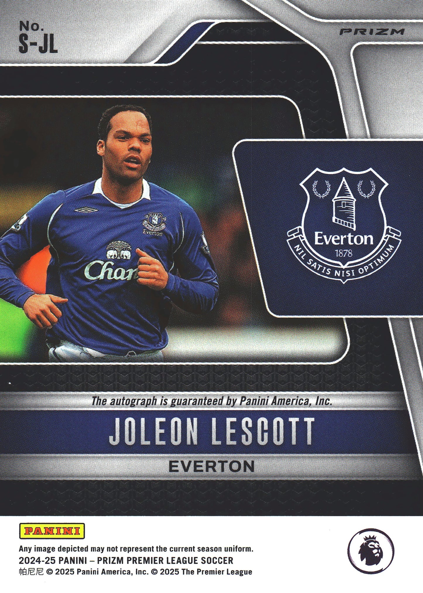 2024 Panini Prizm Premier League Autograph Scope Joleon Lescott #S-JL Everton