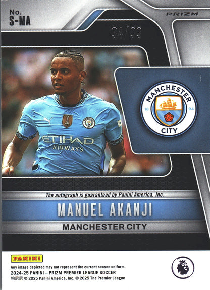 2024 Panini Prizm Premier League Autograph /99 Manuel Akanji #S-MA Manchester City