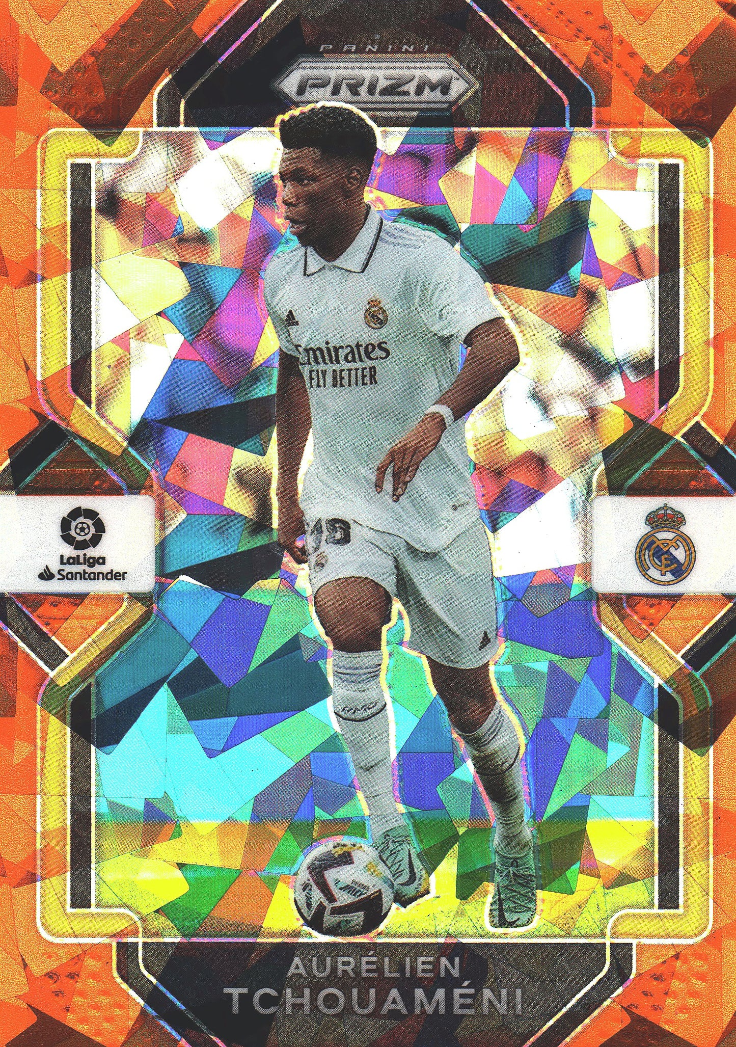 2022 Panini Chronicles Prizm Orange Ice /23 Aurelien Tchouameni #222 Real Madrid