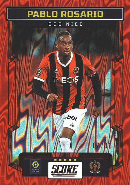 2023 Panini Score Ligue 1 Red Swirl /30 Pablo Rosario #93 OGC Nice