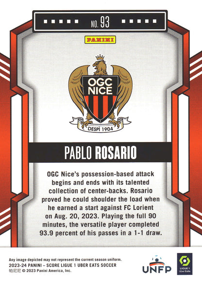2023 Panini Score Ligue 1 Red Swirl /30 Pablo Rosario #93 OGC Nice