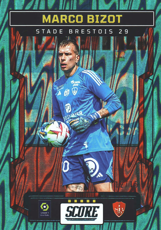 2023 Panini Score Ligue 1 Teal Swirl /15 Marco Bizot #166 Stade Brestois