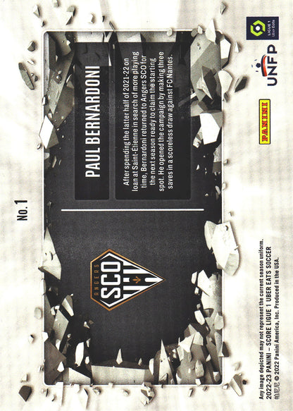 2022 Panini Score Ligue 1 Breakthrough Paul Bernardoni RC #1 Angers SCO