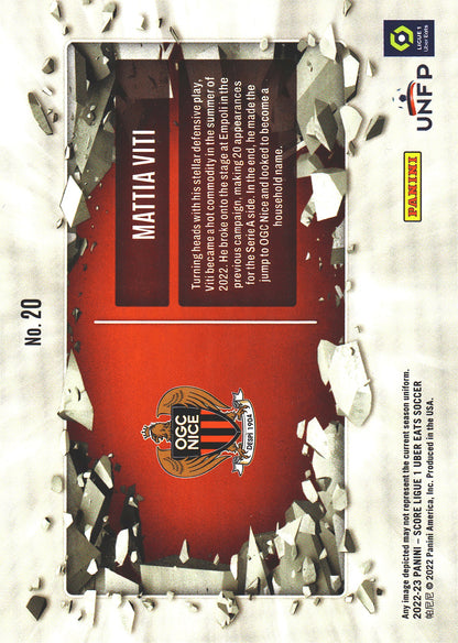2022 Panini Score Ligue 1 Breakthrough Mattia Viti #20 OGC Nice