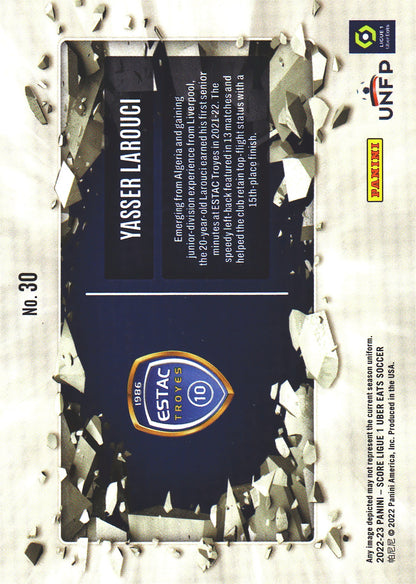 2022 Panini Score Ligue 1 Breakthrough Yasser Larouci RC #30 ESTAC Troyes