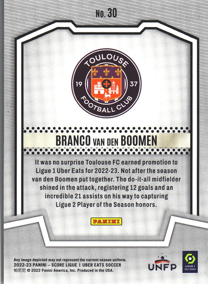 2022 Panini Score Ligue 1 Score Team Branco Van den Boomen RC #30 Toulouse FC