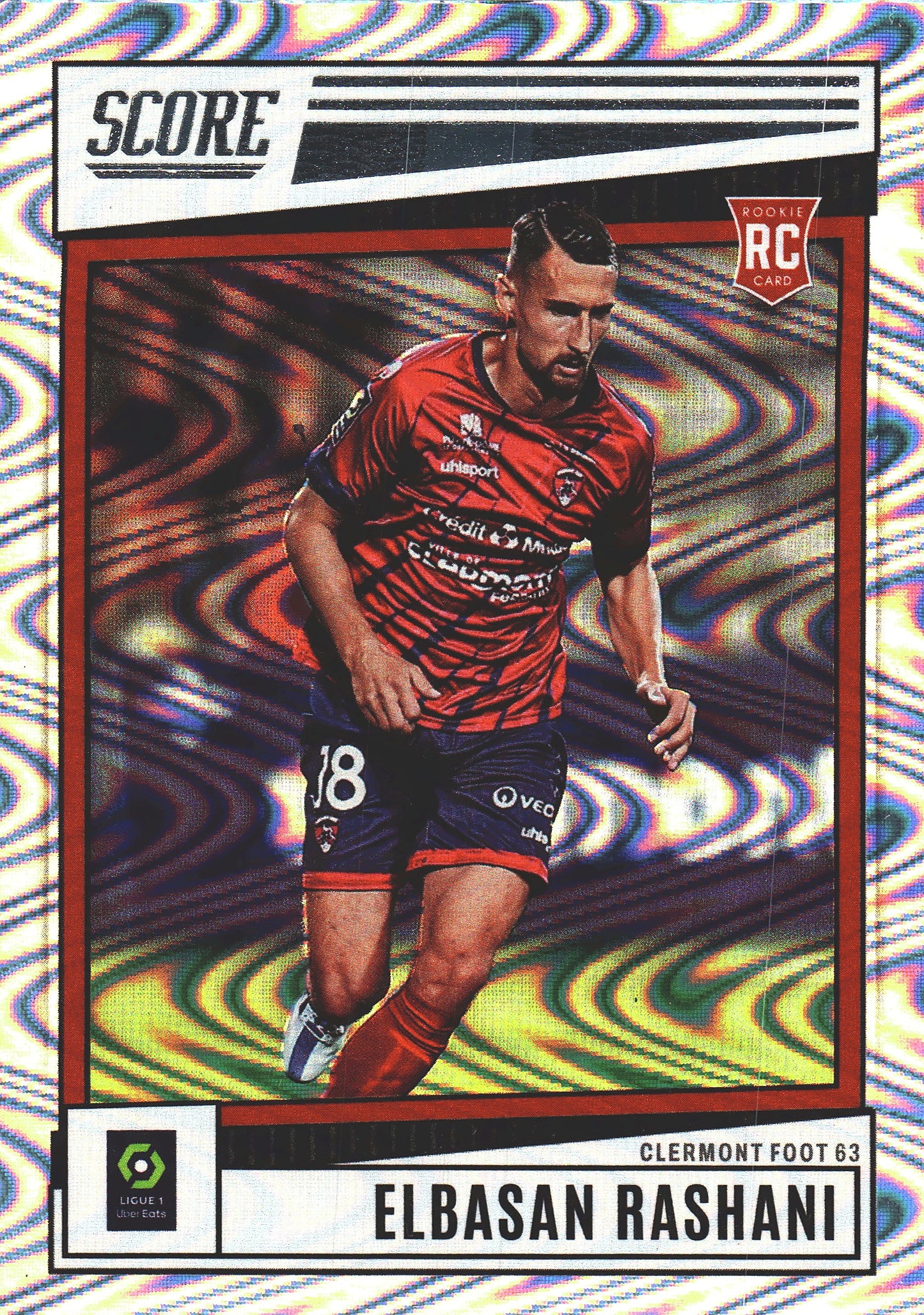 2022 Panini Score Ligue 1 Swirl Elbasan RC Rashani #42 Clermont Foot