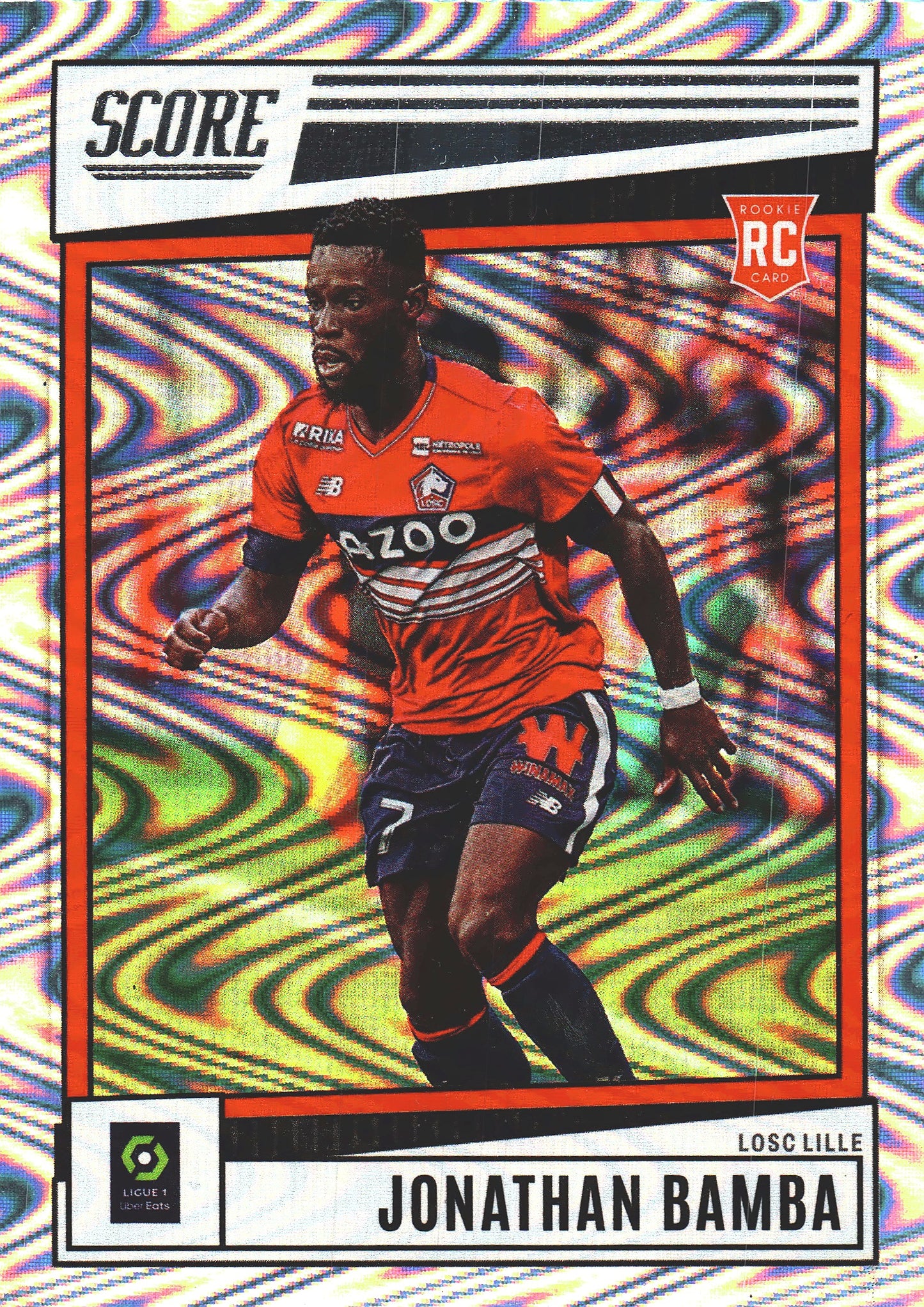 2022 Panini Score Ligue 1 Swirl RC Jonathan Bamba #63 LOSC Lille