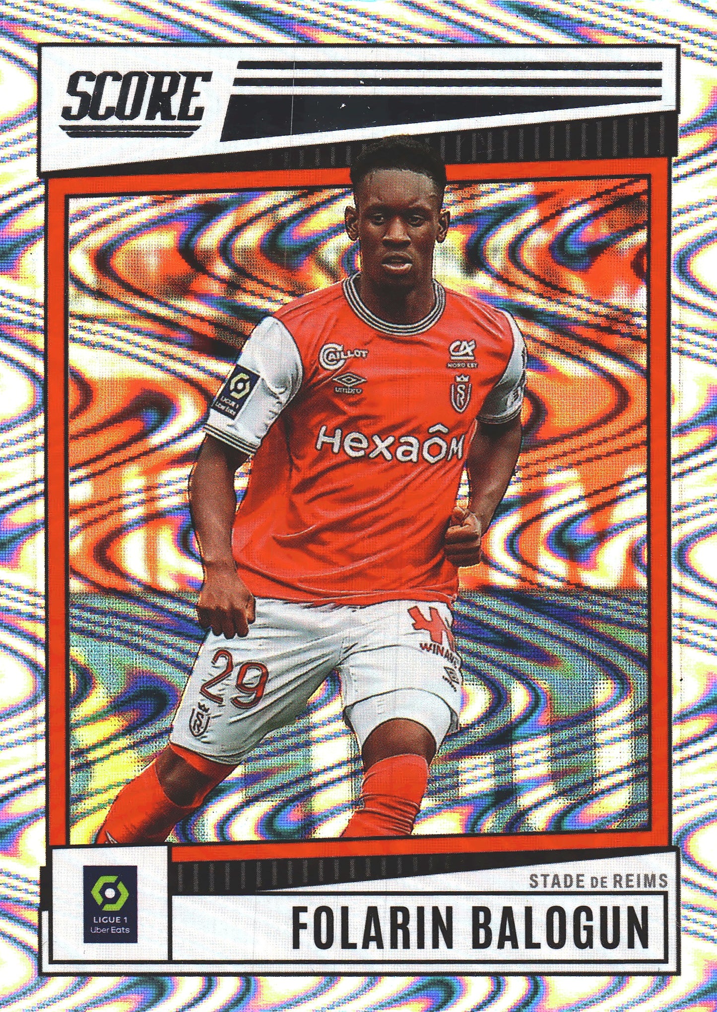 2022 Panini Score Ligue 1 Swirl Folarin Balogun #155 Stade de Reims