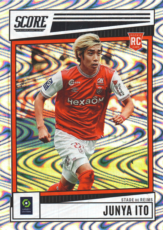2022 Panini Score Ligue 1 Swirl RC Junya Ito #156 Stade de Reims