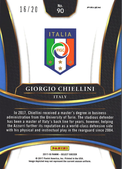 2017 Panini Select Giorgio Chiellini #90 Italie Camo Prizm /20