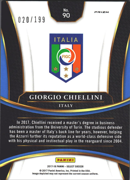2017 Panini Select Giorgio Chiellini #90 Italie Terrace Fuchsia /199