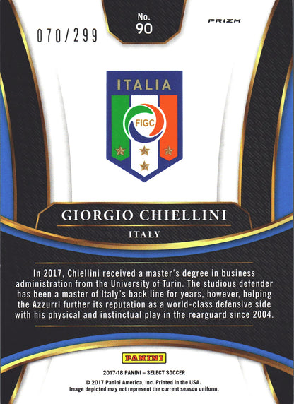 2017 Panini Select Giorgio Chiellini #90 Italie Blue Prizm Color Match /299