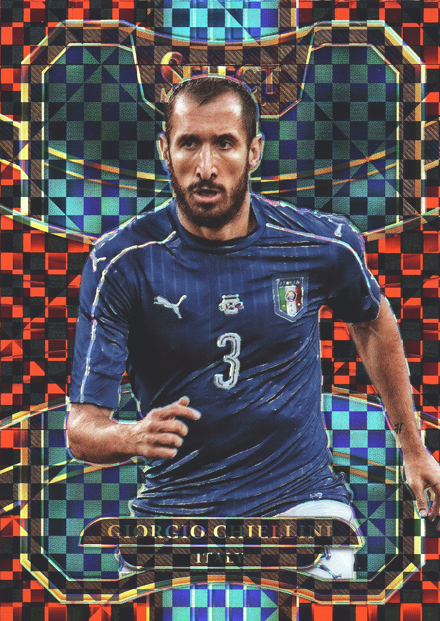 2017 Panini Select Giorgio Chiellini #90 Italie SP Red Checkerboard