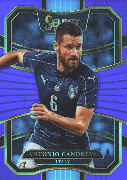 2017 Panini Select Antonio Candreva #73 Italie Blue Prizm Color Match /299