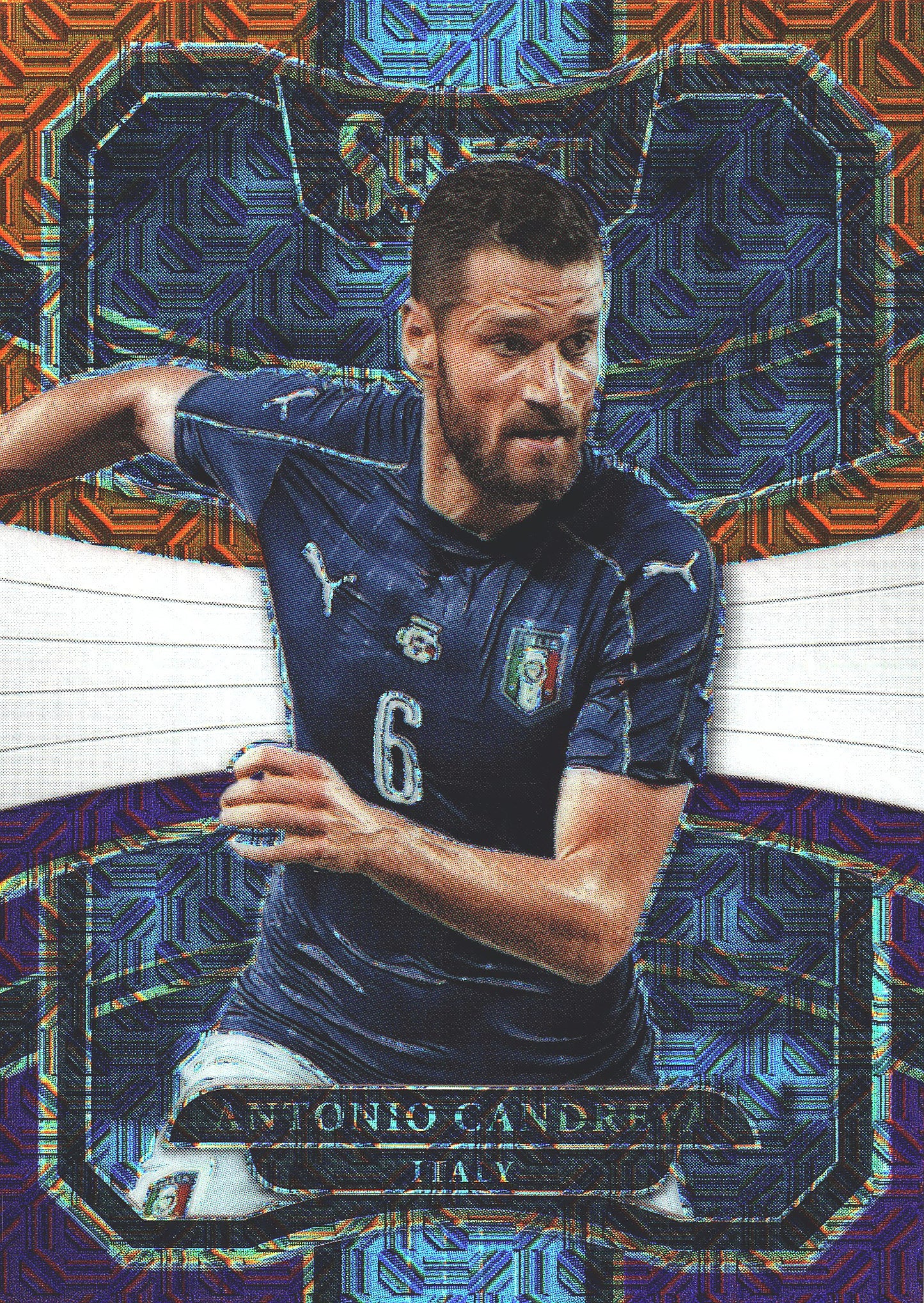 2017 Panini Select Antonio Candreva #73 Italie Orange White Purple Mojo Prizm