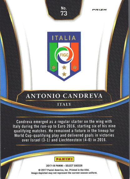 2017 Panini Select Antonio Candreva #73 Italie Orange White Purple Mojo Prizm