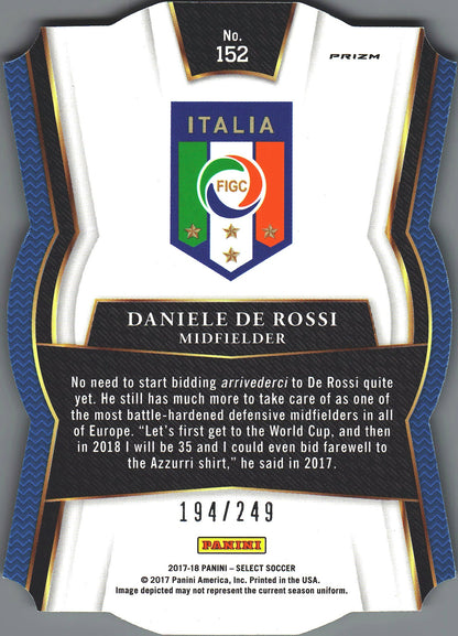 2017 Panini Select Daniele De Rossi #152 Italie Die-Cut Blue Prizm /149