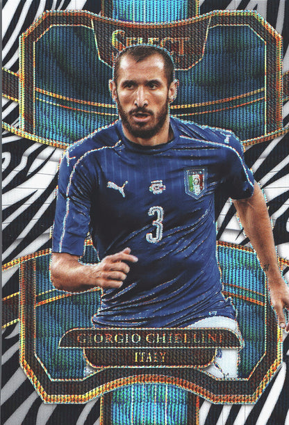 2017 Panini Select Giorgio Chiellini #90 Italie Zebra Prizm /25