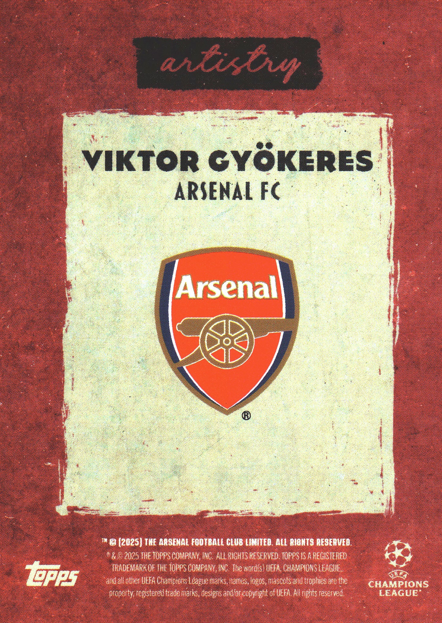 2025 Topps Deco UCC Artistry Viktor Gyokeres Arsenal FC