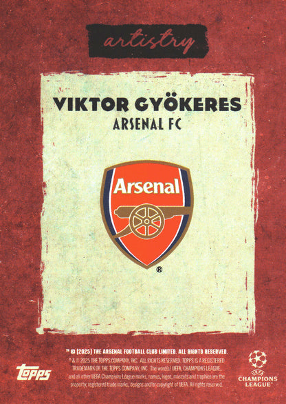 2025 Topps Deco UCC Artistry Viktor Gyokeres Arsenal FC