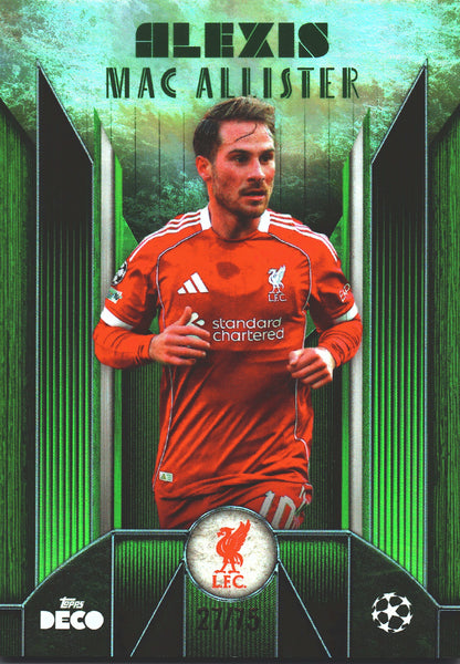 2025 Topps Deco UCC Current Stars Green /75 Alexis Mac Allister Liverpool FC