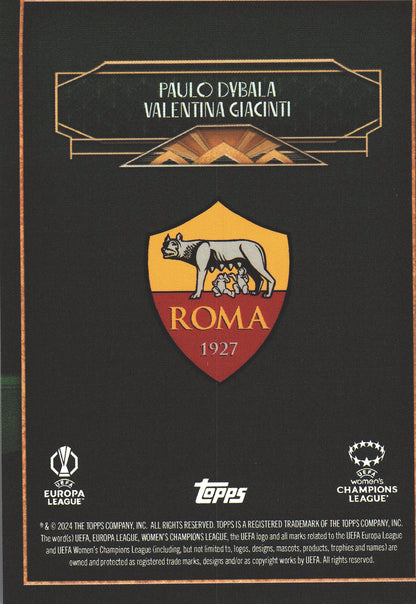 2024 Topps Deco Paulo Dybala / Valentina Giacinti /99 AS Roma