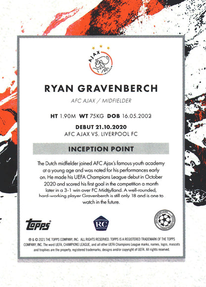 2020 Topps Inception Ryan Gravenberch RC Ajax