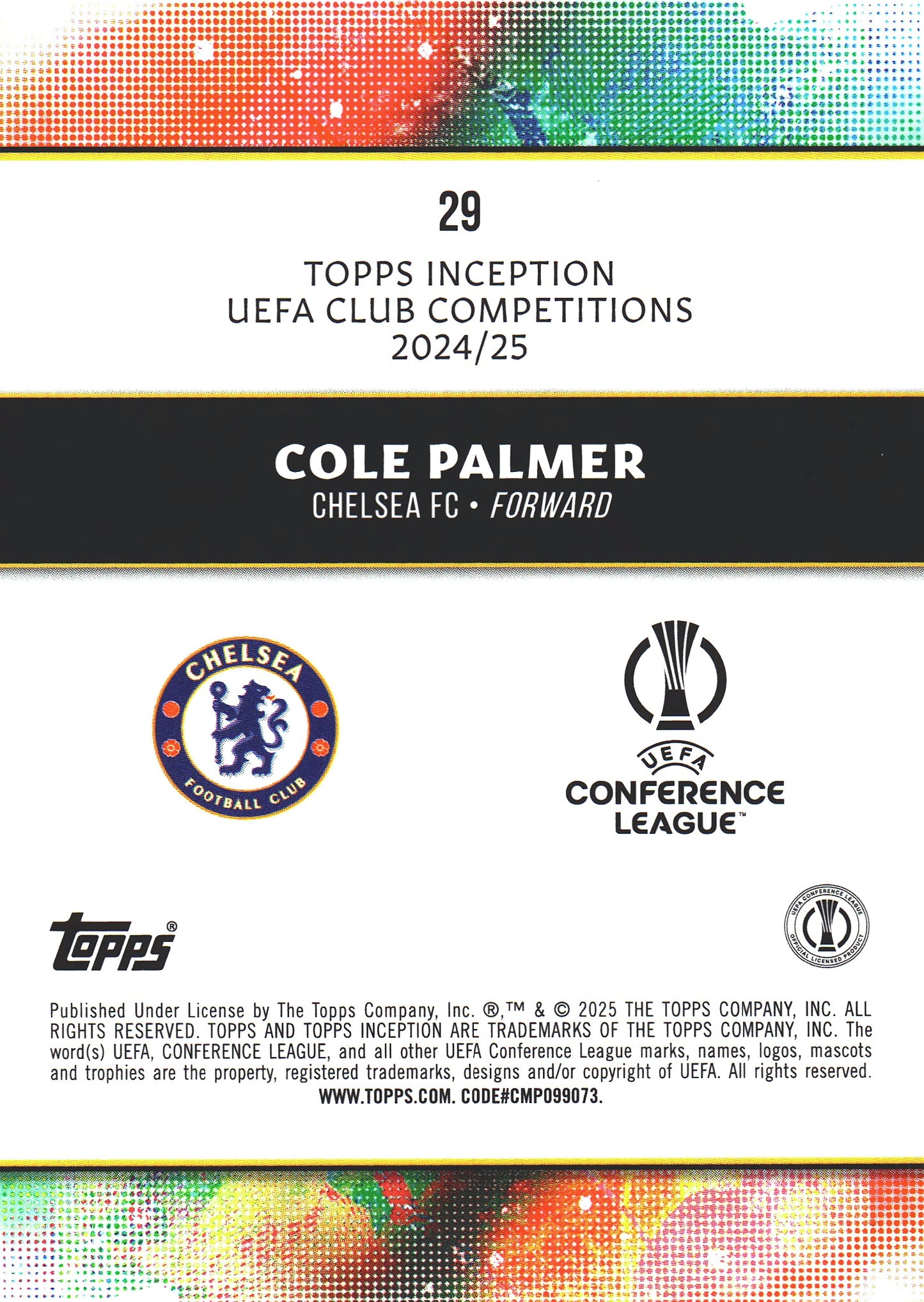 2024 Topps Inception Cole Palmer #29 Chelsea