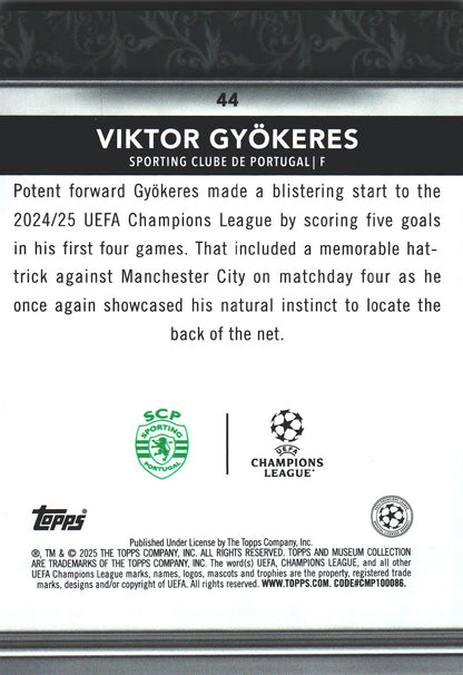 2024 Topps Museum Purple /99 Viktor Gyokeres #44 Sporting CP