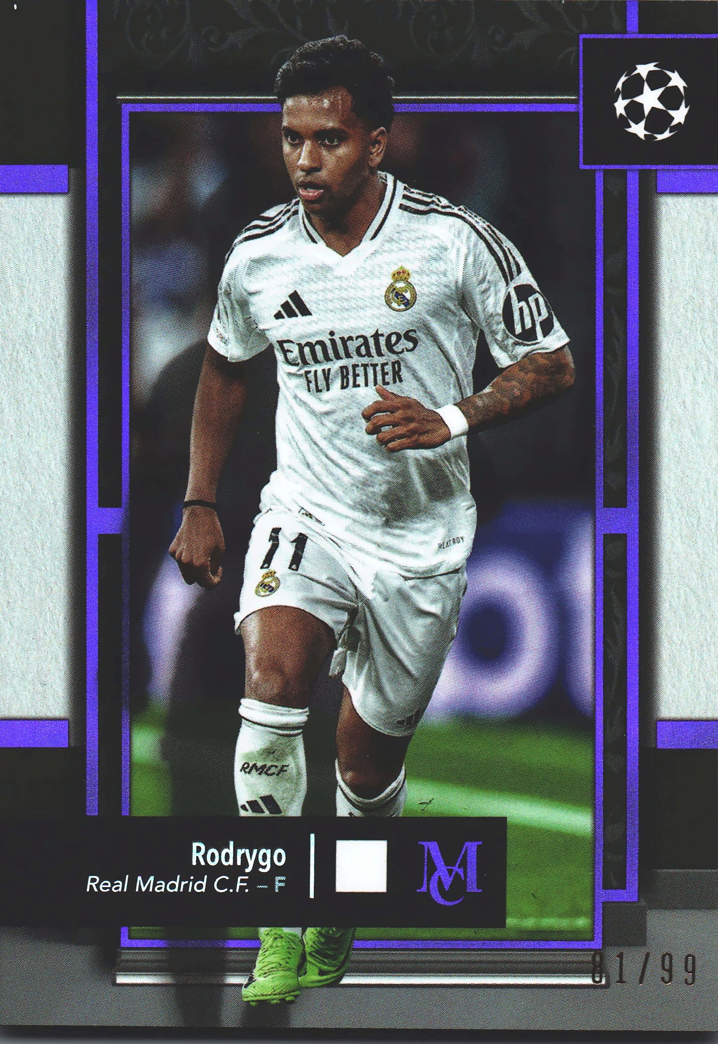 2024 Topps Museum Purple /99 Rodrygo #60 Real Madrid
