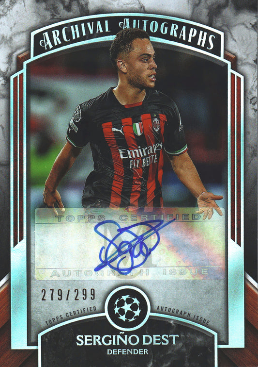 2022 Topps Museum Autograph /299 Sergino Dest #AA-SD AC Milan