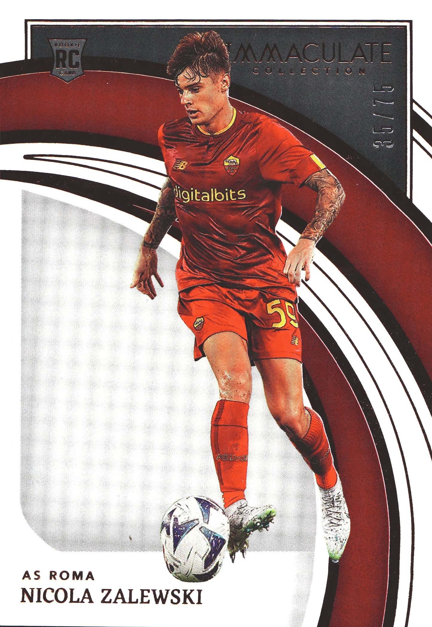 2022 Panini Immaculate Nicola Zalewski RC /75 #22 AS Roma