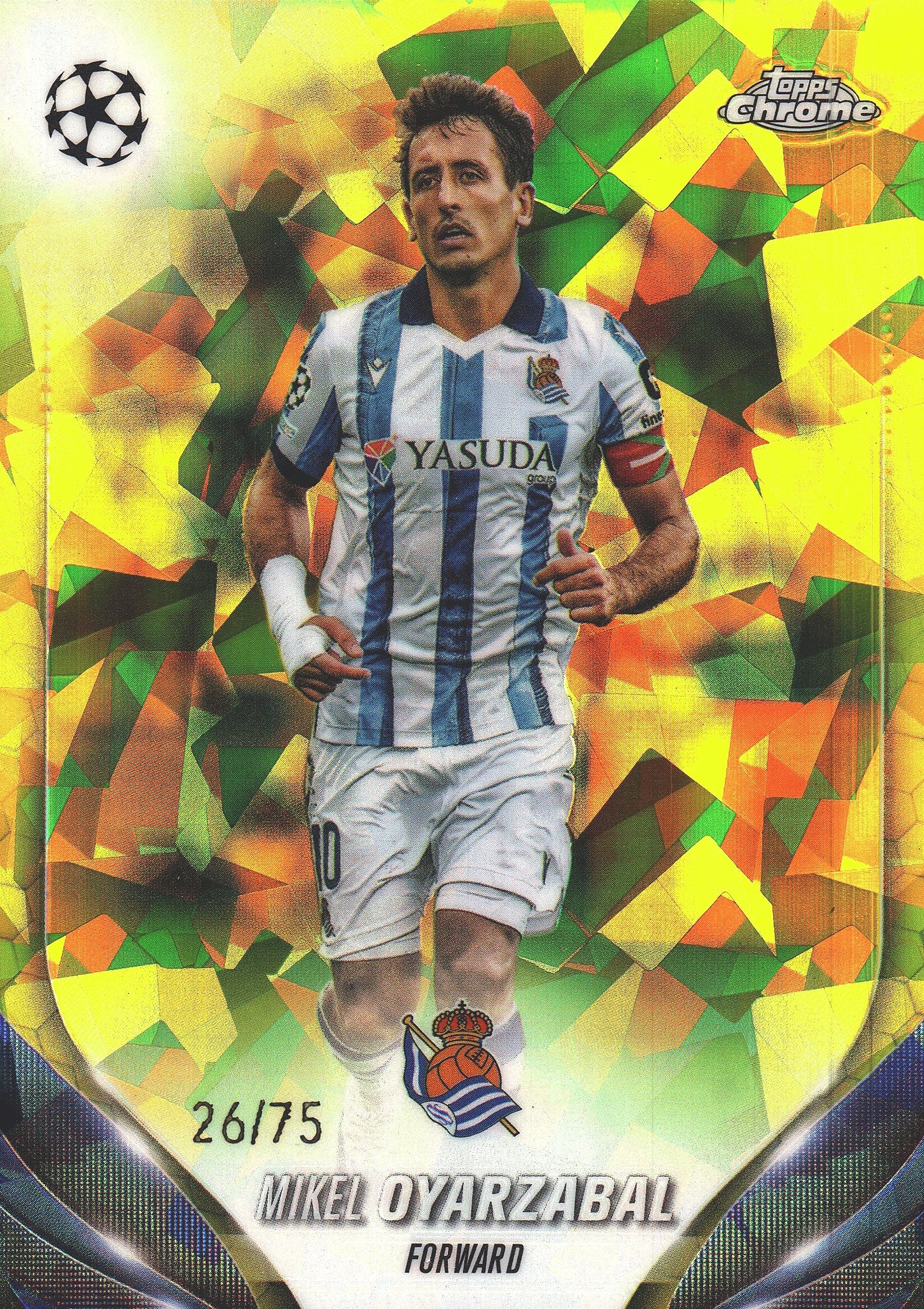 2023 Topps Chrome Sapphire UCC Yellow /75 Mikel Oyarzabal #94 Real Sociedad