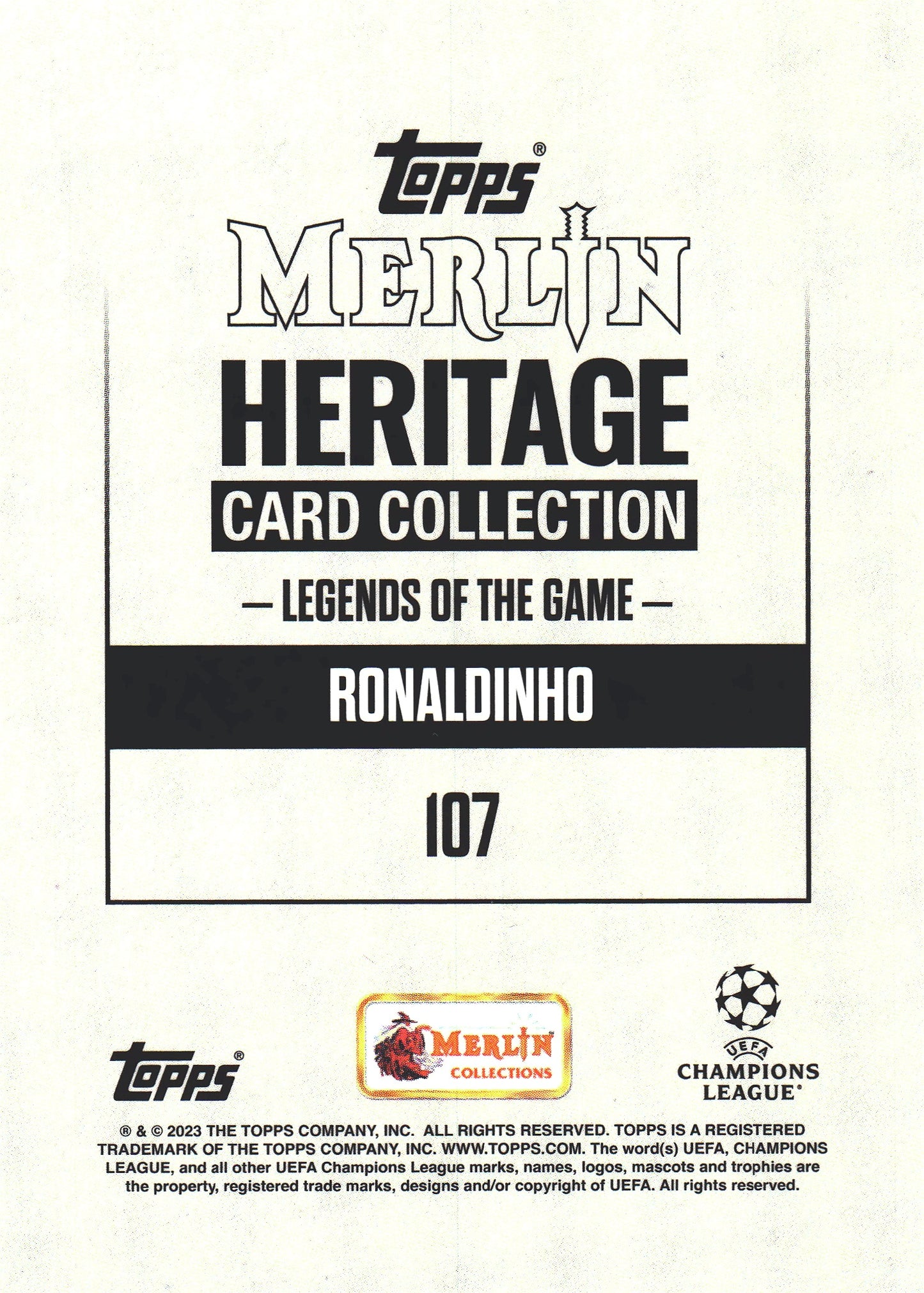 2022 Topps Merlin Heritage Legends of the Game Ronaldinho #107 AC Milan